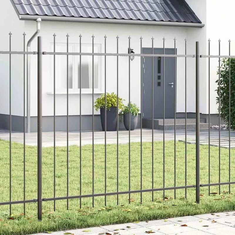 Gartenzaun WOERDEN 9 stk. 15,3 x 1,5 m Grau