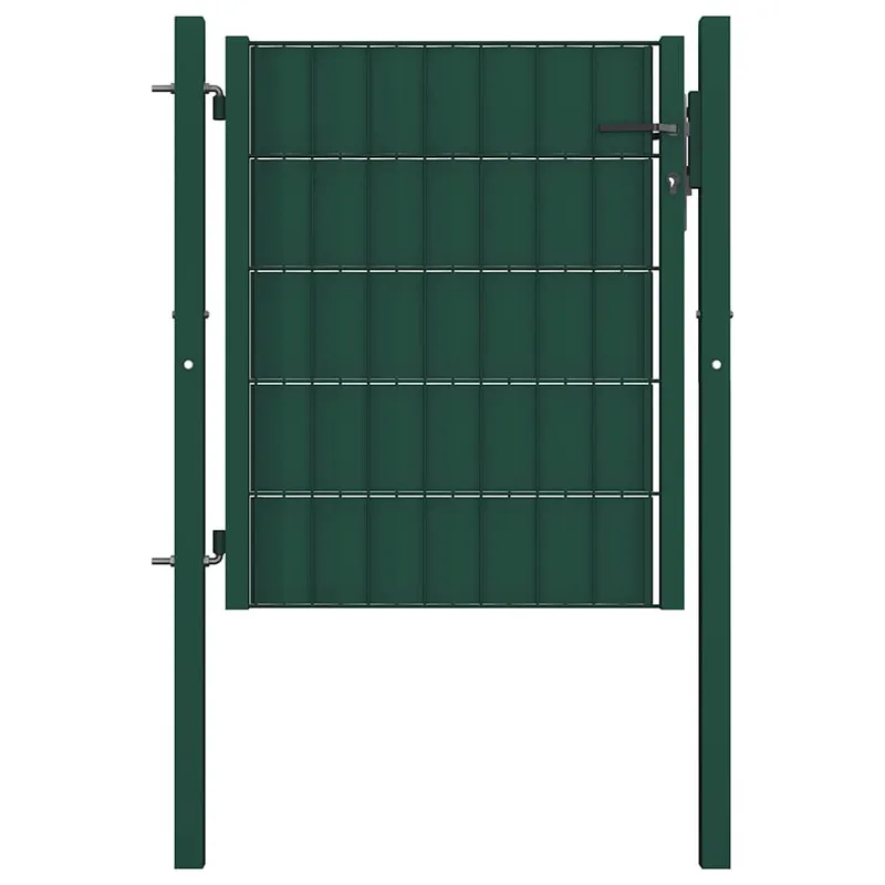 Zauntor in PVC e acciaio 100 x 81 cm verde