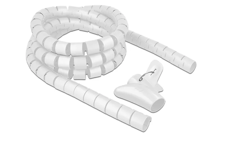 Delock Spiroschlauch mit Einziehwerkzeug, 2.5 m x 30 mm blanc
