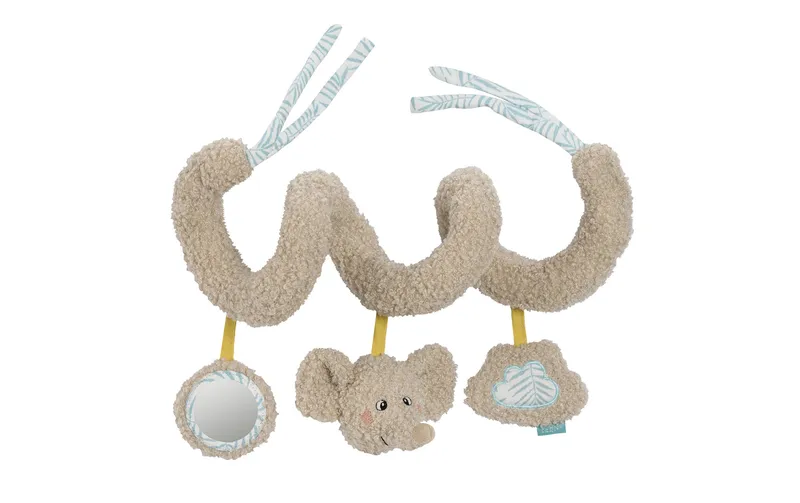 fehn Activity-Spirale Elefant, Plüsch, Grau