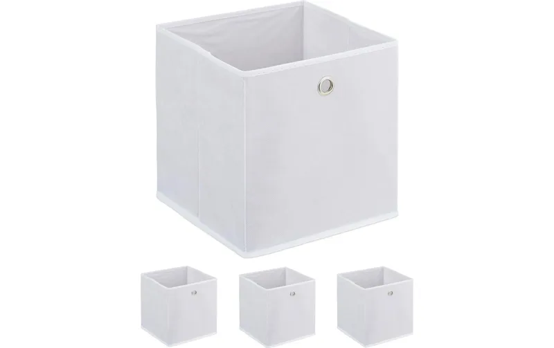 relaxdays Aufbewahrungsbox 4er Set white