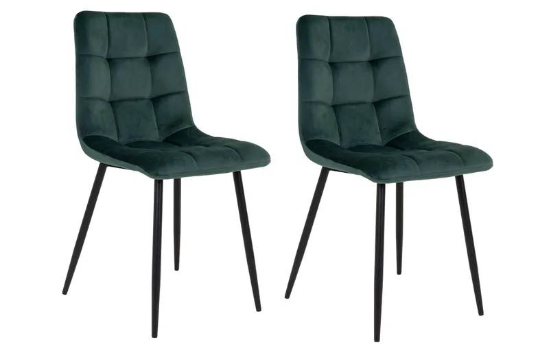 House Nordic Stuhl Middelfart 2 pièces, 86 x 55 cm, noir/vert