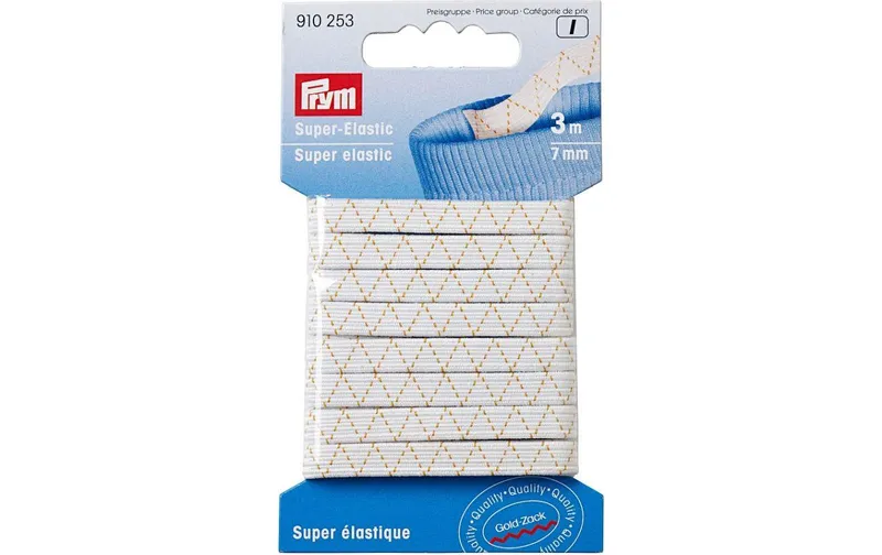 Prym Elastikband bianco, 3 m x 7 mm