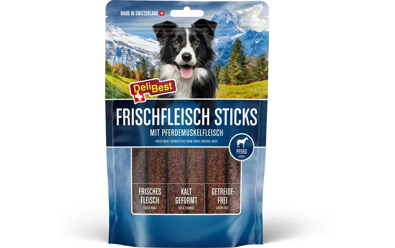 DeliBest Kaustange 10 cm Sticks Pferd, 5 Stück