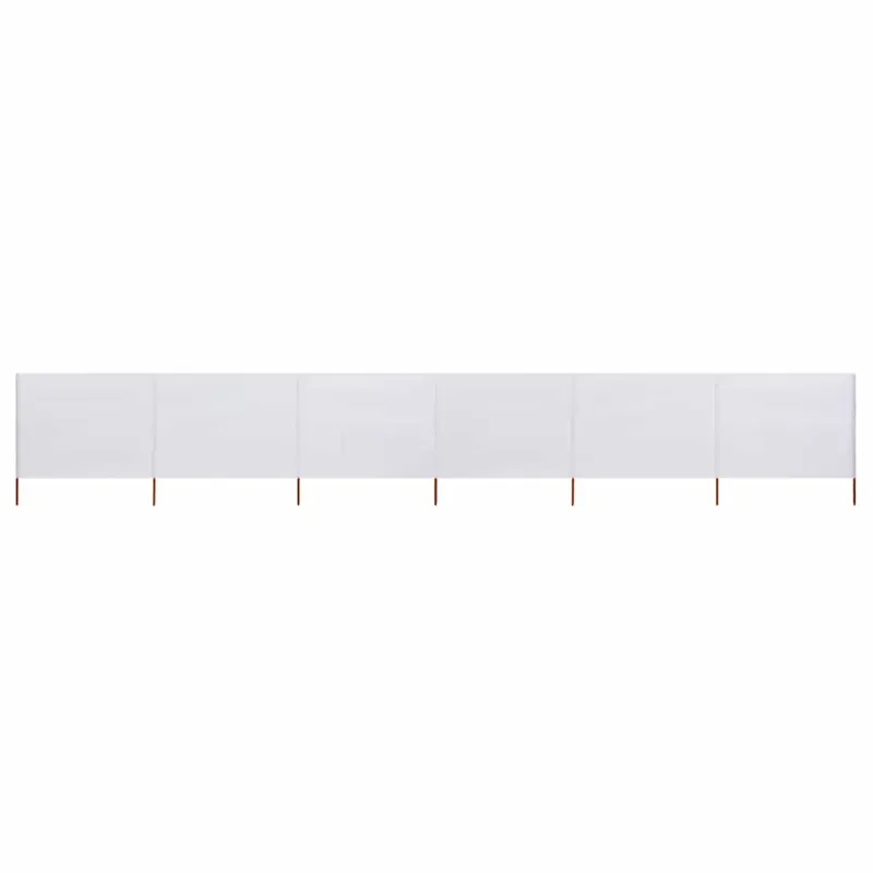 Paravent 6 panneaux Tissu 800 x 120 cm Blanc sable