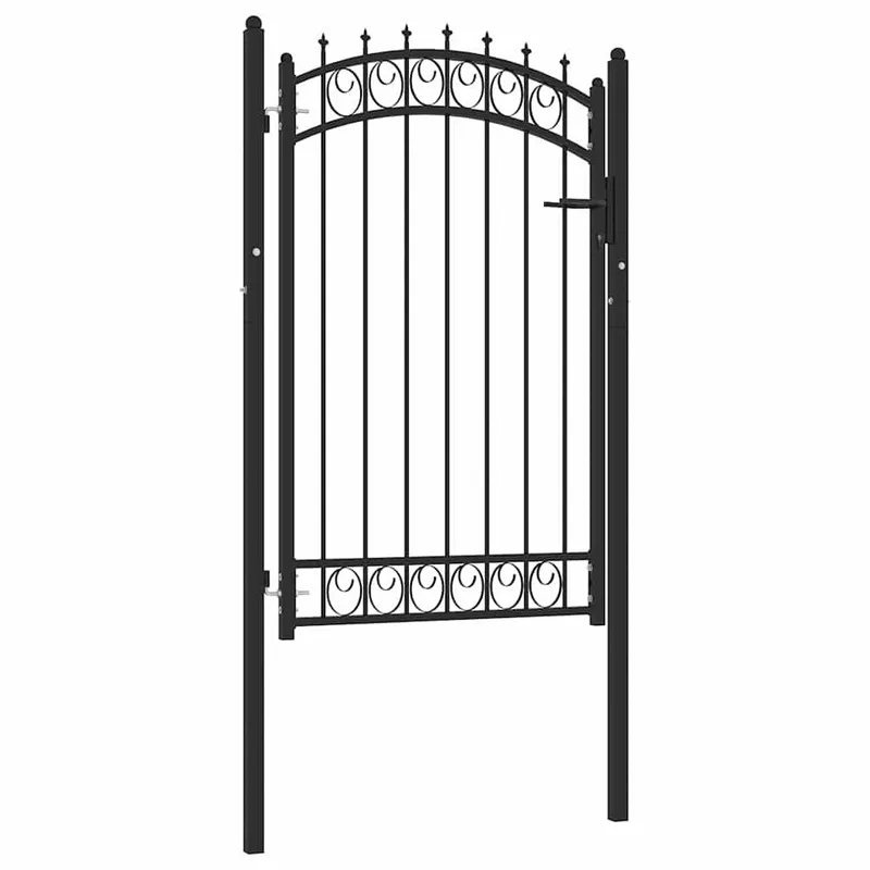 Zauntor EMMEN mit Spikes Stahl 103 x 117 cm nero