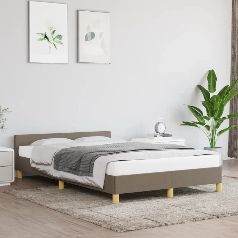 struttura letto senza materasso tortora 120x190 cm tessuto