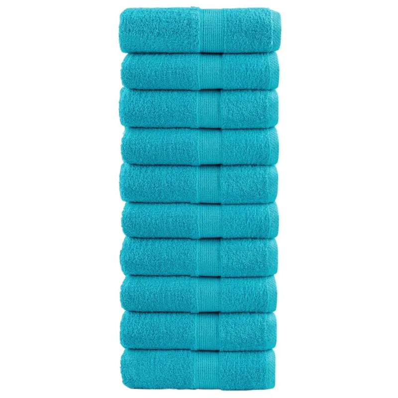 Serviettes de toilette premium SOLUND 10 pièces Turquoise 30 x 30 cm 600 g/m²