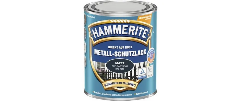 Hammerite Metall-Schutzlack Matt Anthrazitgrau, 750 ml