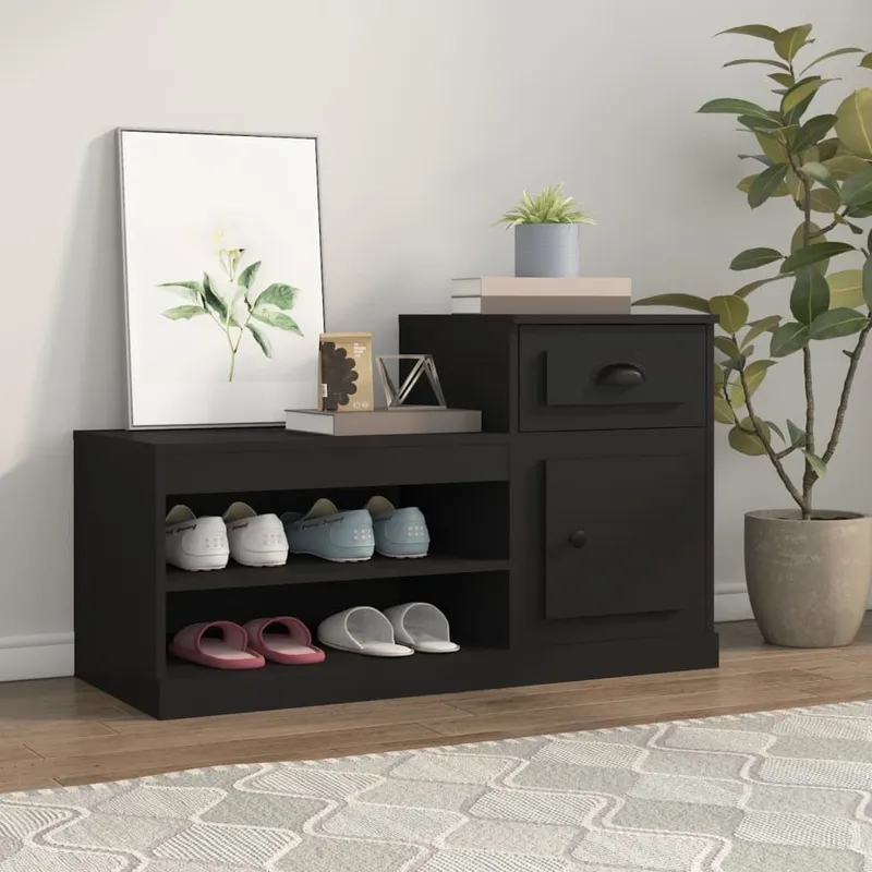Schuhschrank nero 100x42x60 cm derivato del legno