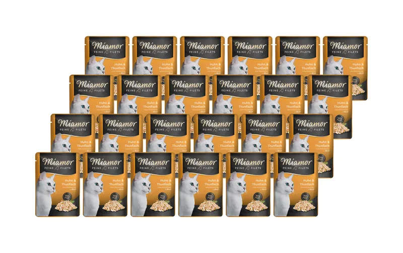 Miamor Nassfutter Feine Filets Thun & Huhn in Gelée, 24 x 100 g