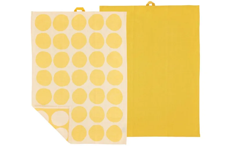 Södahl Geschirrtuch-Set Bubbles, 50 x 70 cm, Yellow, 2 pieces