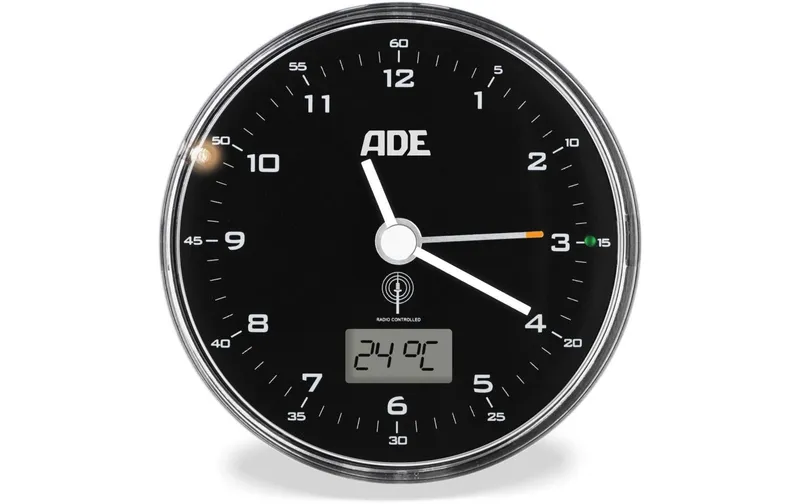 ADE Funkwecker 8.1 x 4 cm, nero