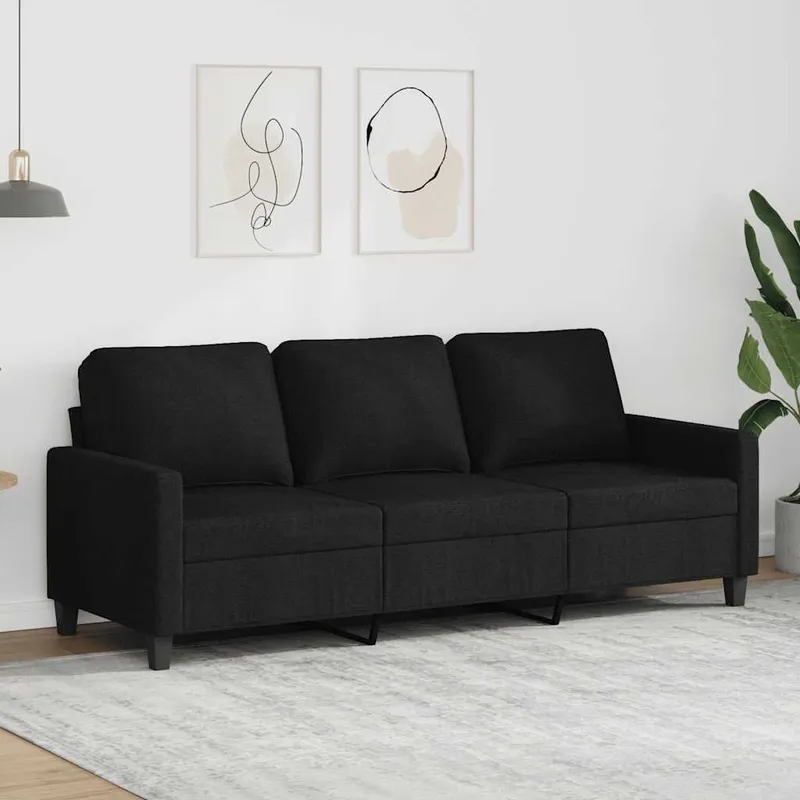 3-Sitzer-Sofa nero 180 cm tessuto