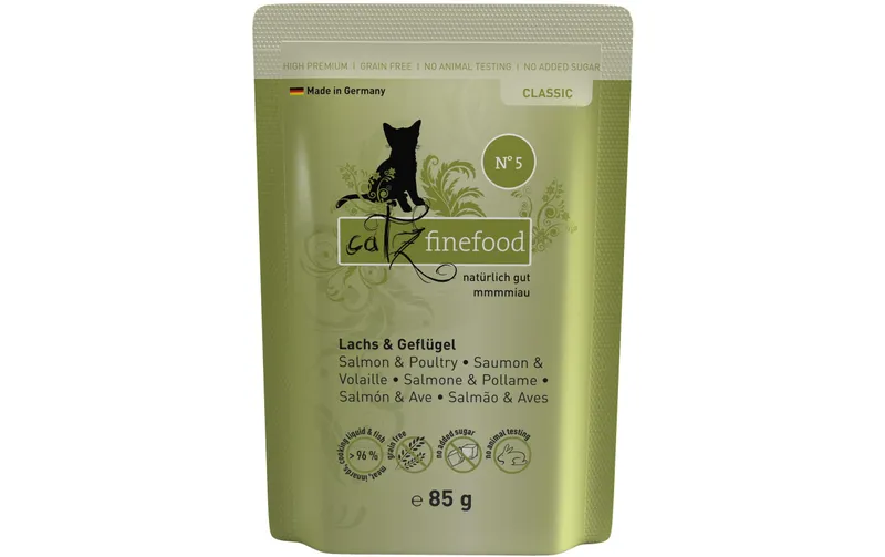 catz finefood Nassfutter No.05 Lachs & Geflügel, 85 g