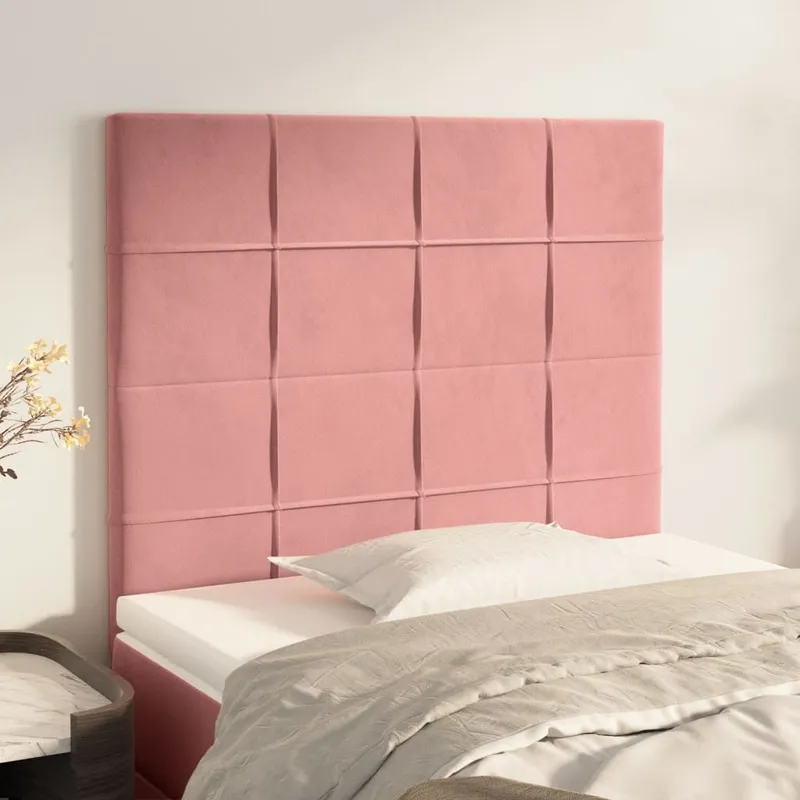 Kopfteil Rosa 80x5x118/128 cm Samt