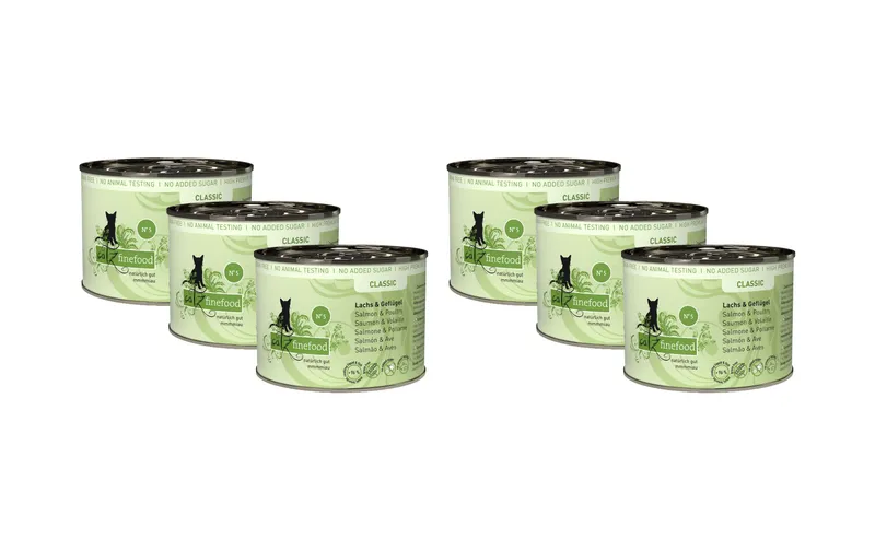 catz finefood Nassfutter No.05 Lachs & Geflügel, 6 x 200 g