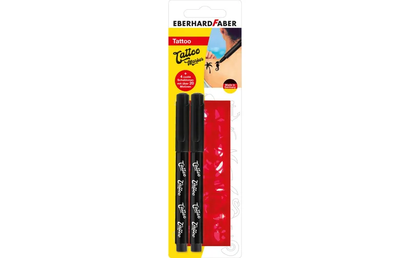 Eberhard Faber Tattoostift inkl. Schablonen, 2 Stück