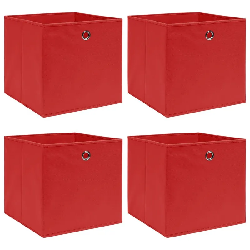 Aufbewahrungsboxen 4 Stk. rosso 32x32x32 cm tessuto