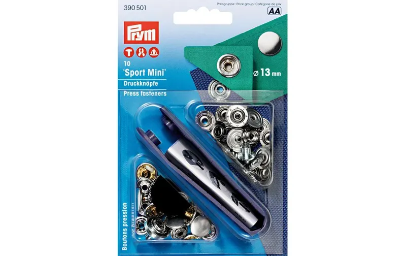 Prym Druckknöpfe Sport Mini Silber, 13 mm, 10 pieces