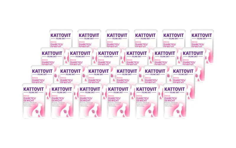 Kattovit Nassfutter Diabetes Lachs e Reis, 24 x 85 g