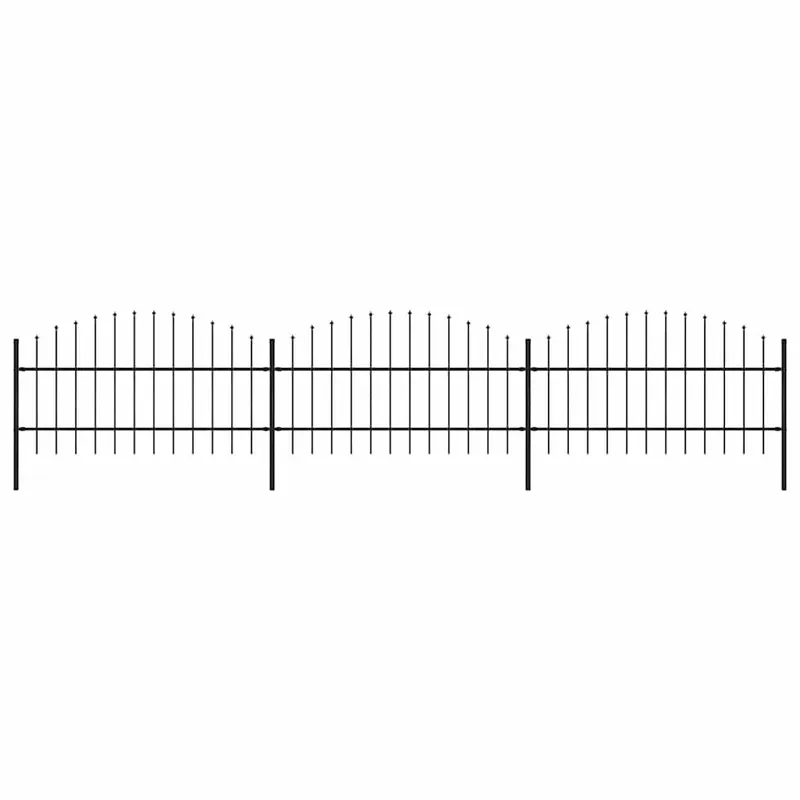 Gartenzaun mit Speerspitze Stahl 504 x 100 cm Schwarz