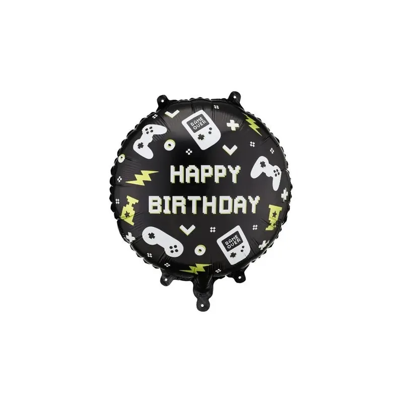 Partydeco Folienballon Happy Birthday 35 x 35 cm, Game