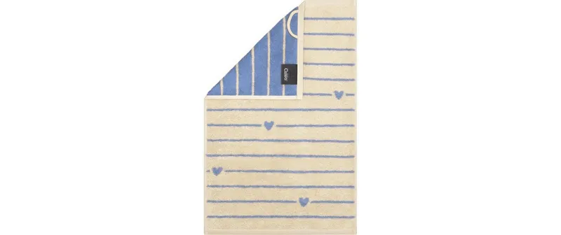 Cawö Gästetuch Heart Beats 30 x 50 cm, bleu