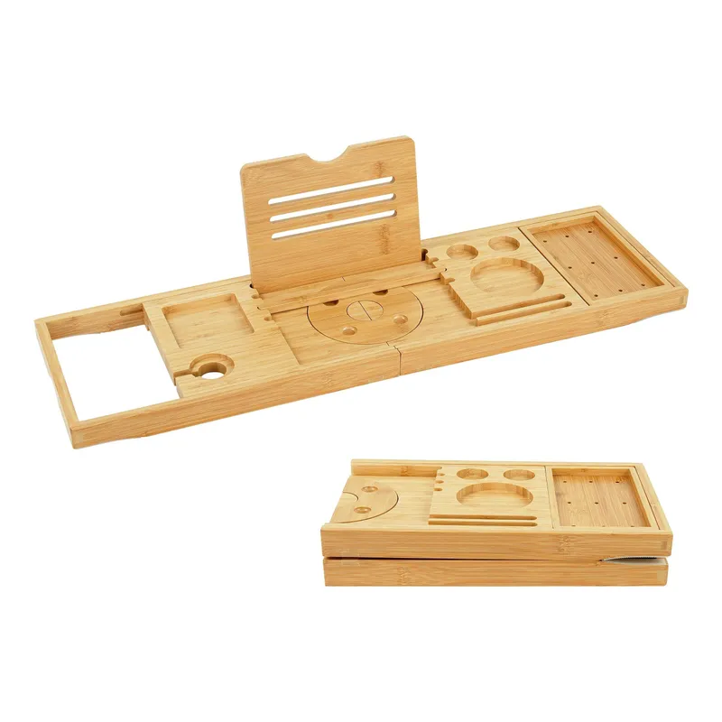 relaxdays Vasca da bagno scaffale chiarobruno, legno