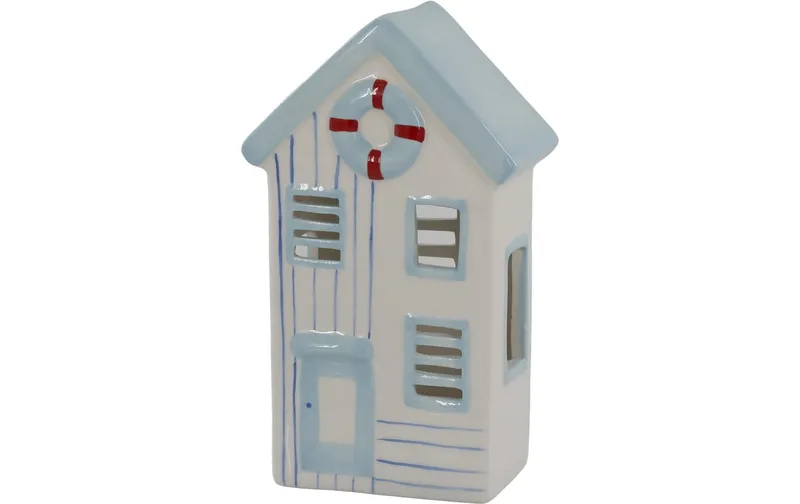 Chic Antique Aufsteller Strandhaus 20 x 12 x 8 cm, blu/bianco