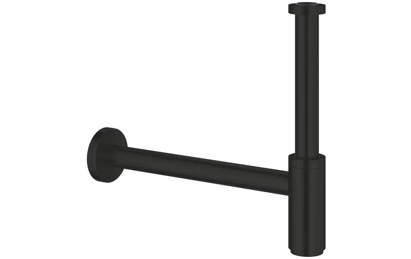 GROHE Siphon 1 1/4 Zoll Matt Schwarz mit Schubrosette