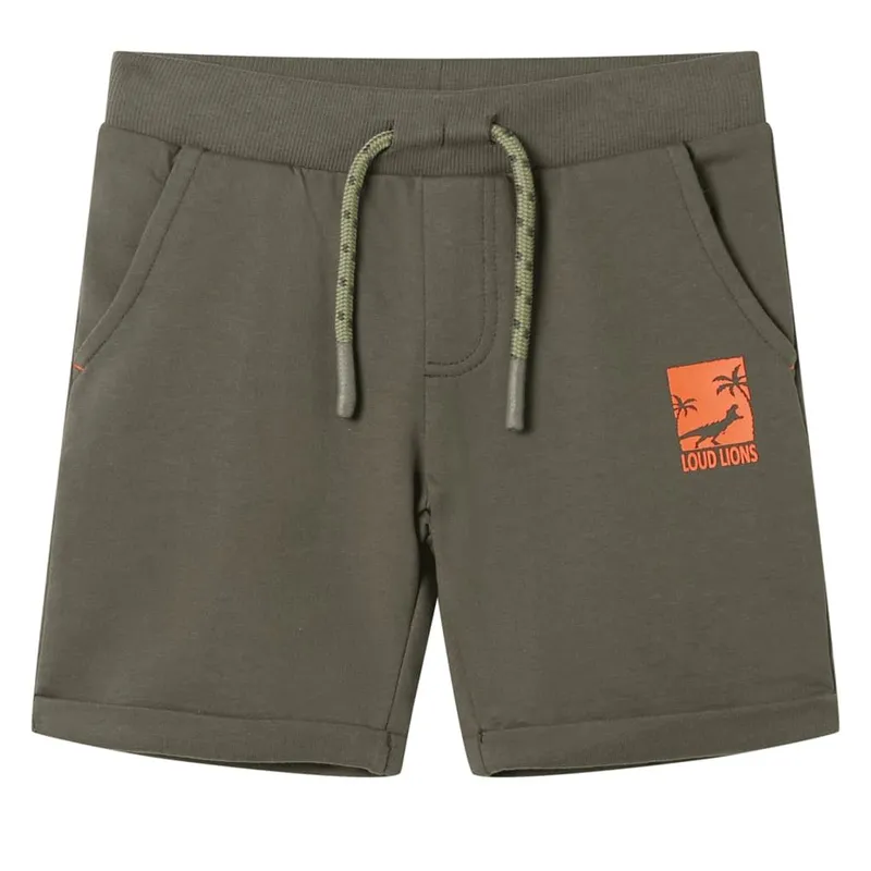 Kindershorts mit Kordelzug Dunkles Khaki 128