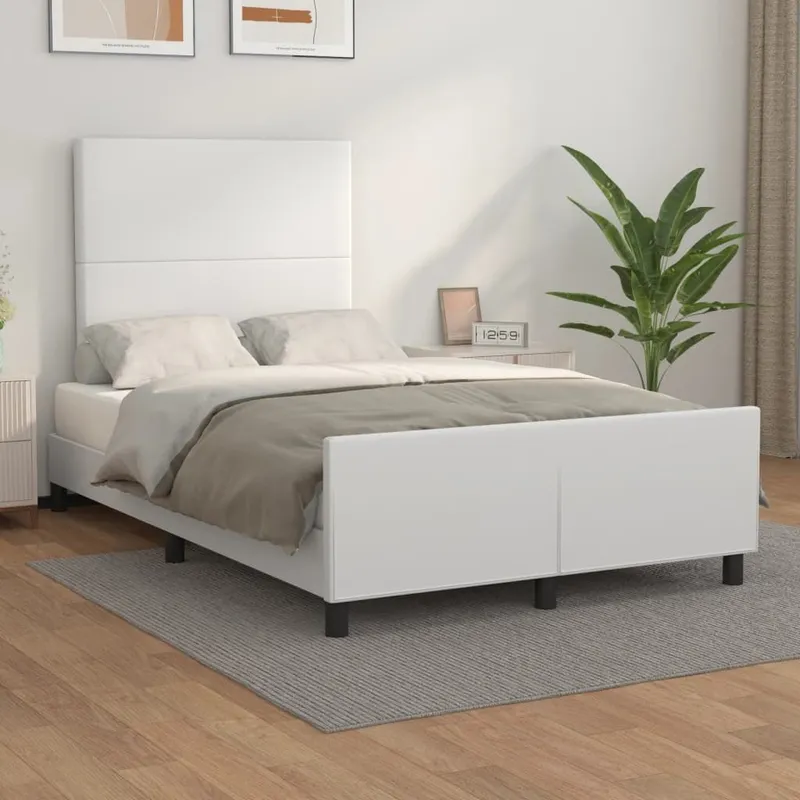 struttura letto senza materasso bianco 120x190 cm ecopelle
