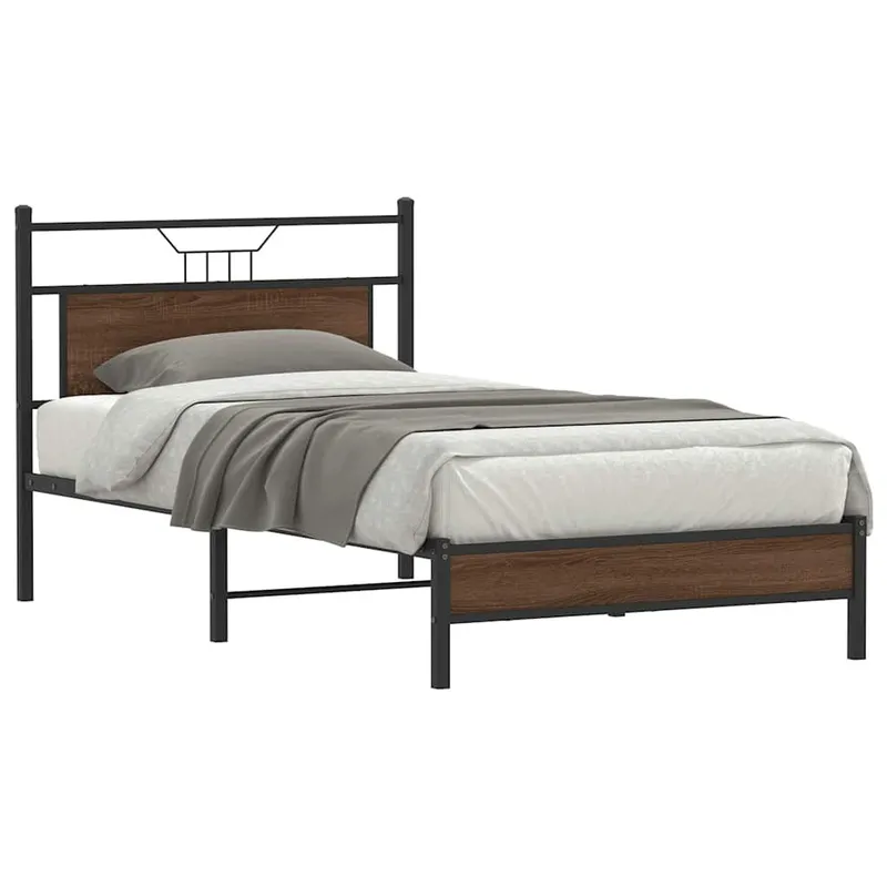 Bettgestell ohne Matratze Braun Eichen-Optik 107x203 cm
