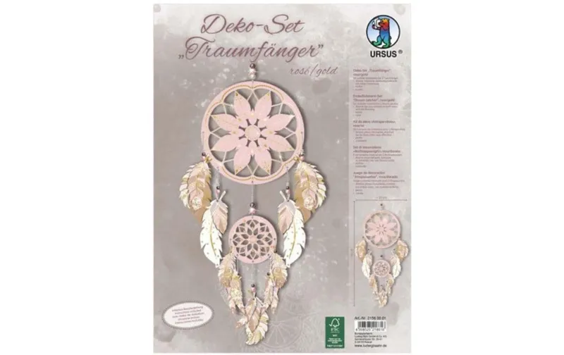 URSUS Bastelset Traumfänger, Rose/Gold, 2 pièces