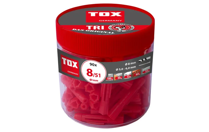 Tox-Dübel Allzweckdübel Tri 8x51 mm Dose à 90 pieces