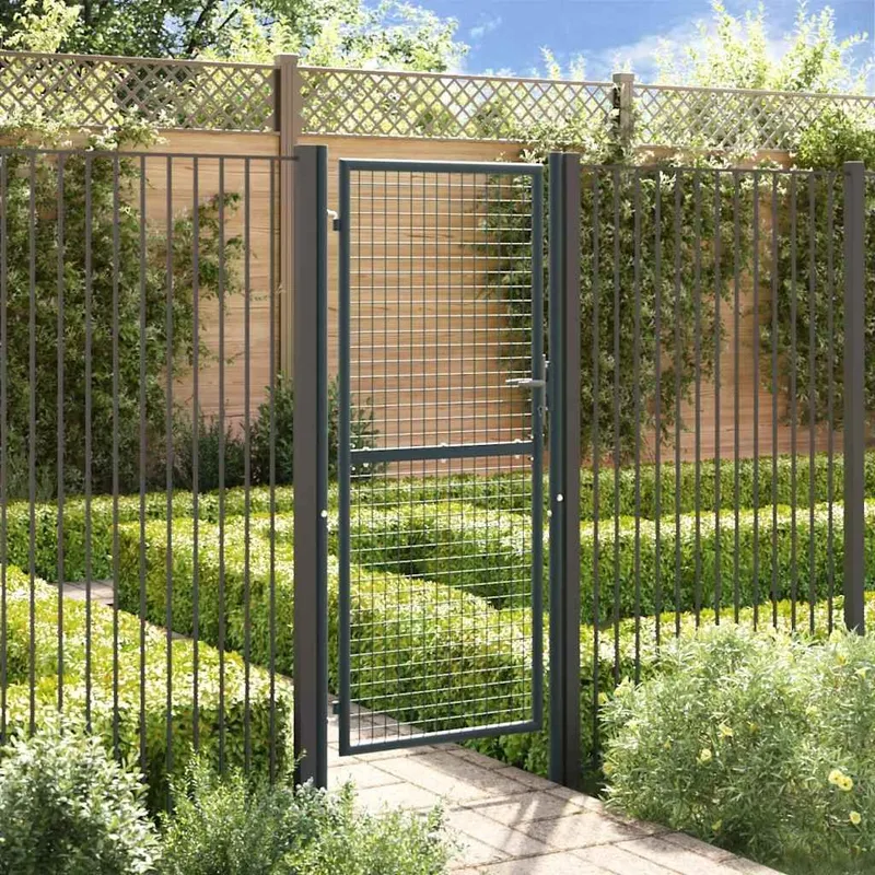 Maschen-Gartentor verzinkter Stahl 100 x 200 cm grigio