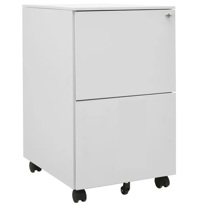 Aktenschrank con Rollen grigio chiaro 39x45x67 cm acciaio