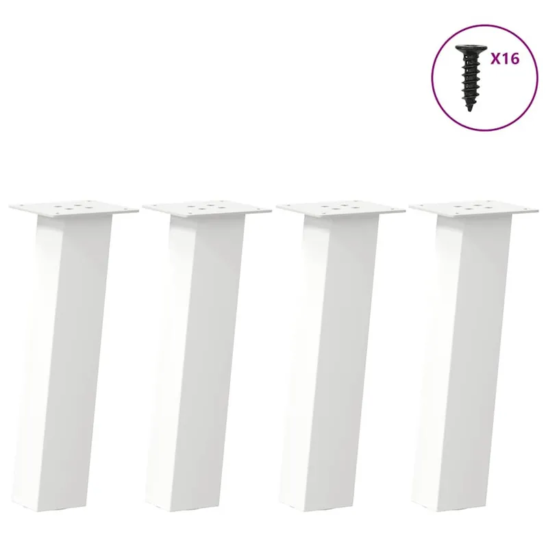 Pieds de table basse 4 pièces Blanc 30 cm Acier