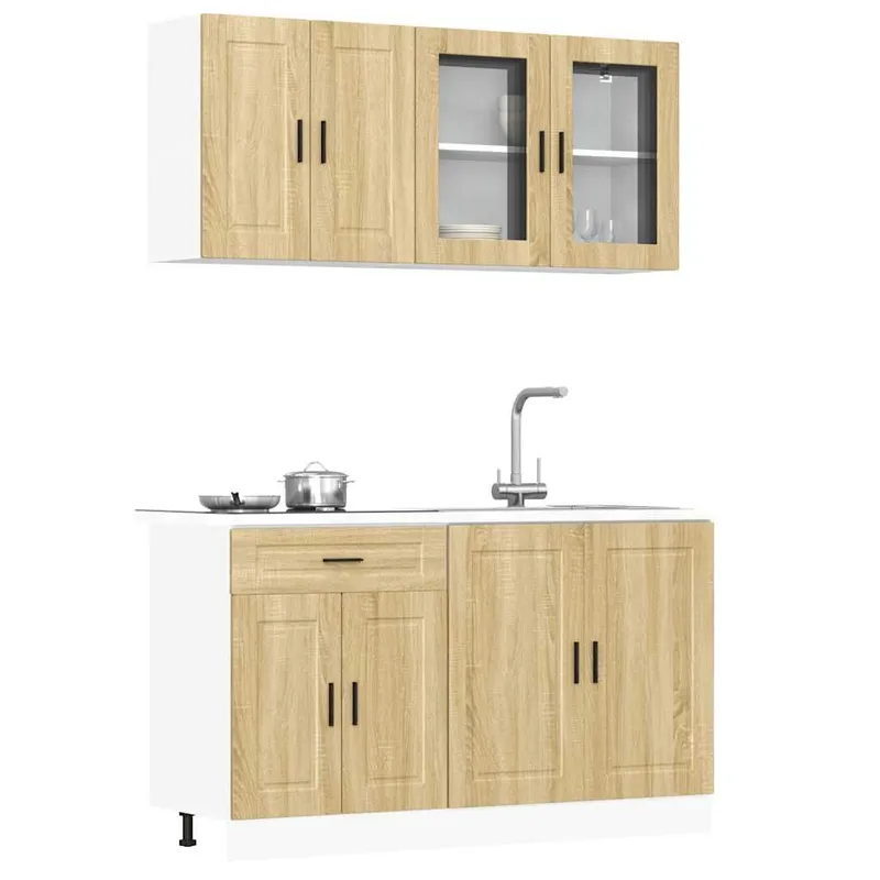 4-tlg. Küchenschrank-Set Porto Sonoma-Eiche Holzwerkstoff