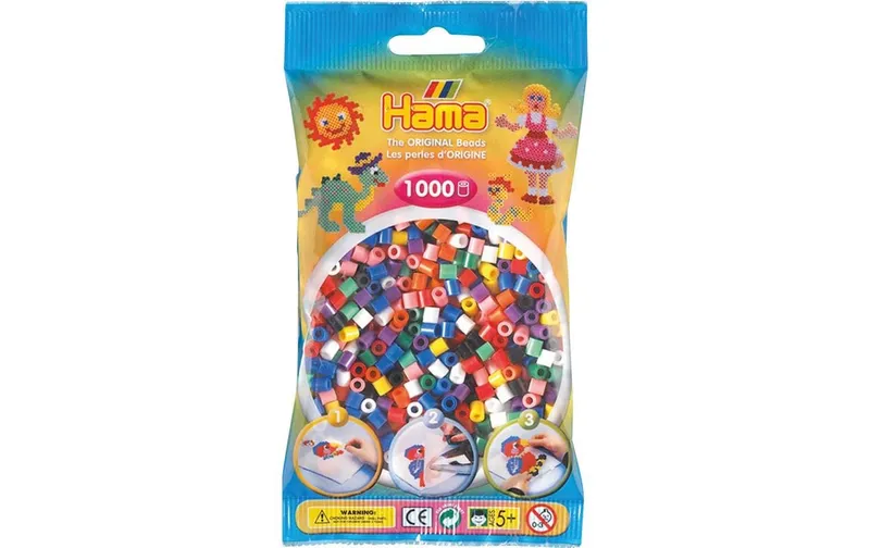 Hama Bügelperlen 30000 Stück, Ø 5 mm, Mehrfarbig