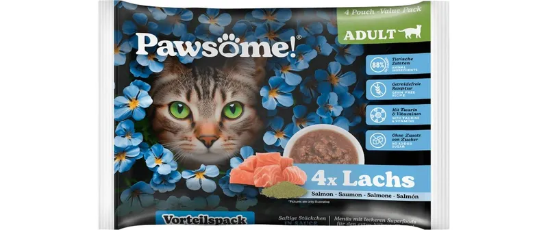 Pawsome Cat Superfood Adult Lachs 4 x 85 g
