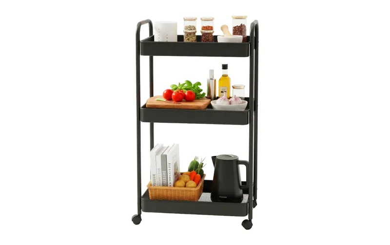 relaxdays Rollwagen Mesh con 3 Ebenen 78 x 43 x 30 cm