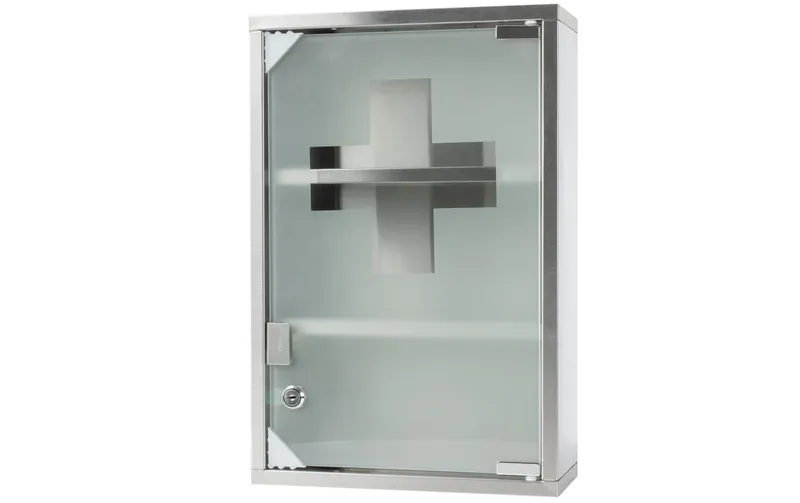 STRUCT Erste Hilfe Schrank 30 x 45 x 12 cm, Edelstahl