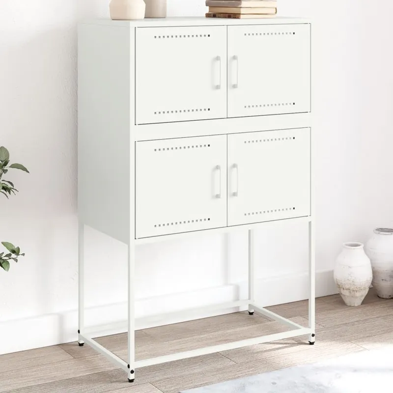 Sideboard bianco 68,5x38,5x107 cm Stahl