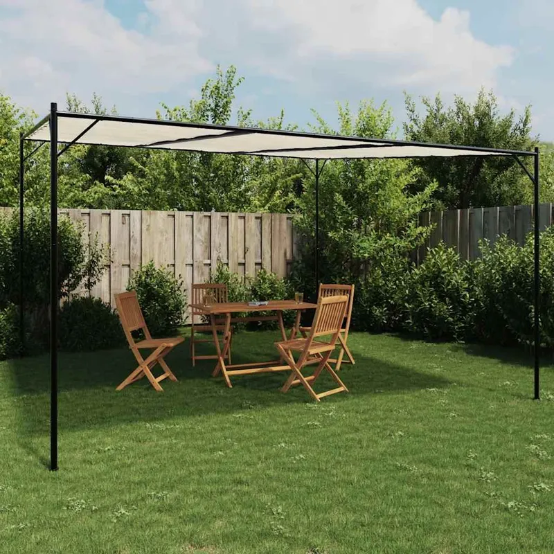 Pavillon Weiß 4x4 m 180 g/m² Stoff und Stahl