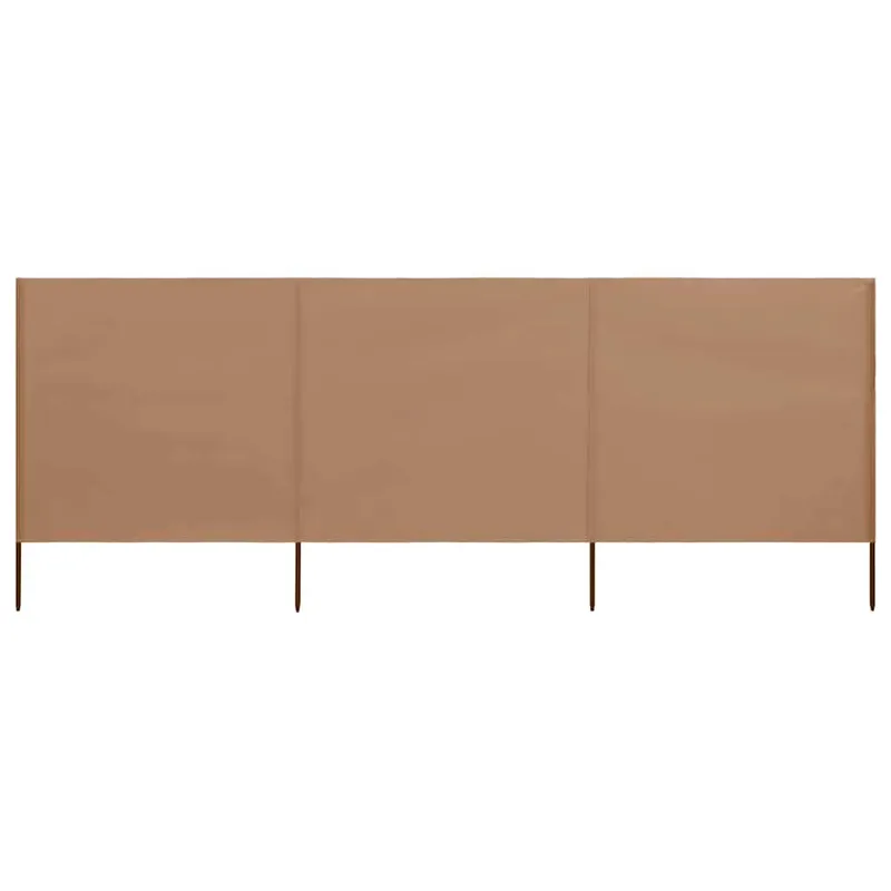 3-teiliges Windschutzgewebe 400 x 80 cm Taupe
