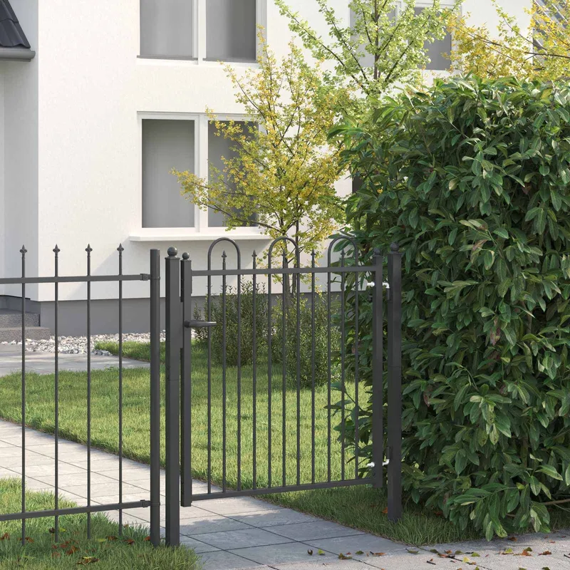 Zauntor DRONTEN 100 x 100 cm Metall Schwarz Abschließbar