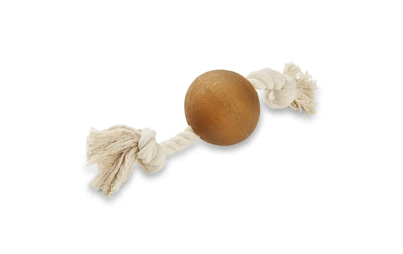 Wolters Hunde-Spielzeug Pure naturele Spielball am Seil, L, 25 cm