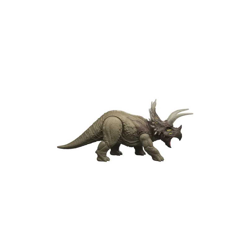 Mattel Jurassic World Wild Roar Triceratopo in plastica a colori